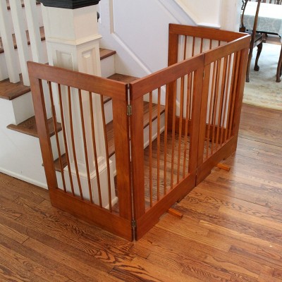 Cardinal Gates 4PG 4-Panel Freestanding Pet Gate - Adjustable Wooden Dog Gate