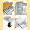 KWPZQEB Kitchen Island with Storage, Rolling Kitchen Island on Wheels with 3 Drawers, Door Cabinet & Towel Bar, White - 3 of 4