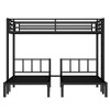 Twin over Twin and Twin Bunk Beds for 3 Twin XL over Twin and Twin Bunk Bed Metal Triple Bunk Bed Black - 4 of 4
