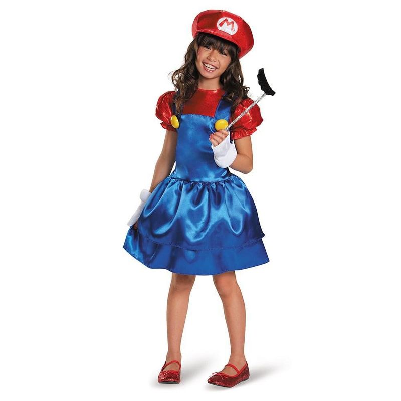 Super Mario Bros Girl's Mario Costume Dress, 1 of 2