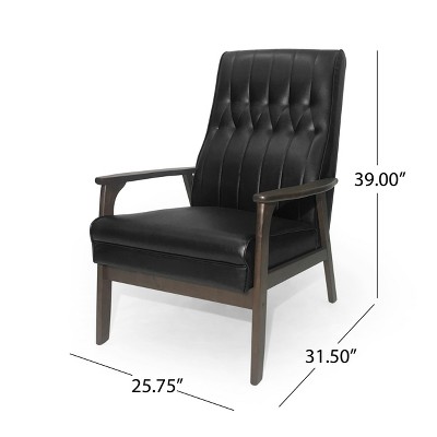 Chair dimensions with measurements 39 inches height, 31.5 inches width, 25.75 inches depth