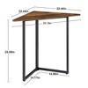 VECELO Corner Shelf, Triangle Shelves End/Side Table with Metal Frame for Living Room, Small Space, Brown - 3 of 4
