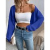 Coolmee Women's Cropped Cardigan Sweaters Long Sleeve Bolero Shrug Open Front Cardigans Light Colored Orchid M - 4 of 4