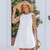 Women's Elegant White Sleeveless Ruffle Trim Dress - Cupshe - 2 of 4