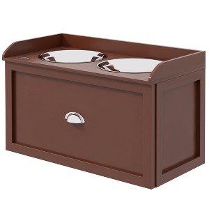 Gulches PawHut Dog Feeding Station with Storage Drawer - Elevated Bowls for Large Dogs - 1 of 4