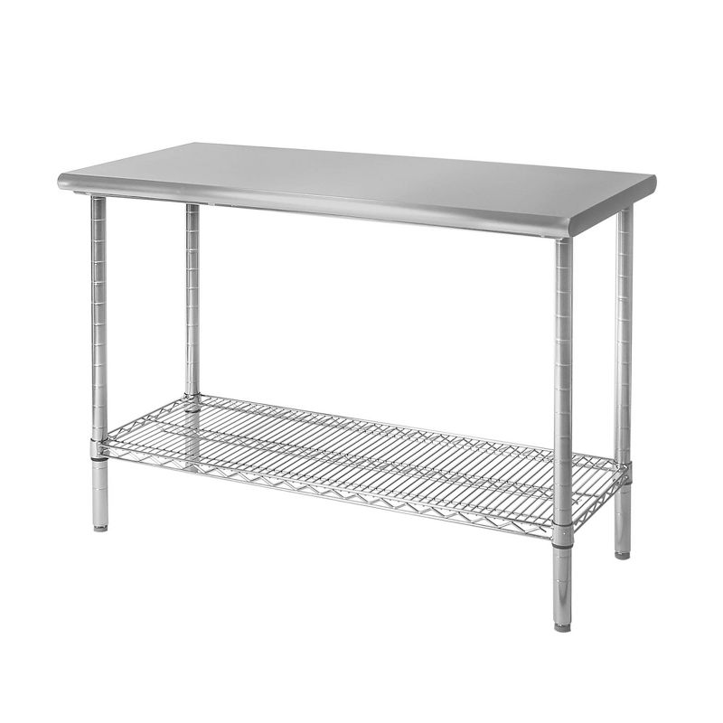 Commercial Grade Nsf Stainless Steel Top Work Table Chrome - Seville Classics, 1 of 12