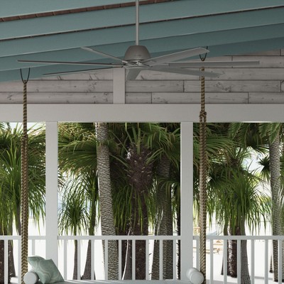 Hunter 72" Downtown Ceiling Fan, Matte Silver Finish, 7 Blades, DC Motor, Wet Rated