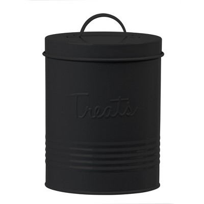 Amici Pet Retro Treats Metal Food Canister, Black, 72oz