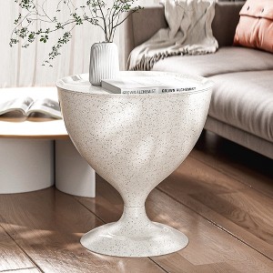 ATJafurn Metal Round End Table Side Table with Storage No Assembly Required - 1 of 4