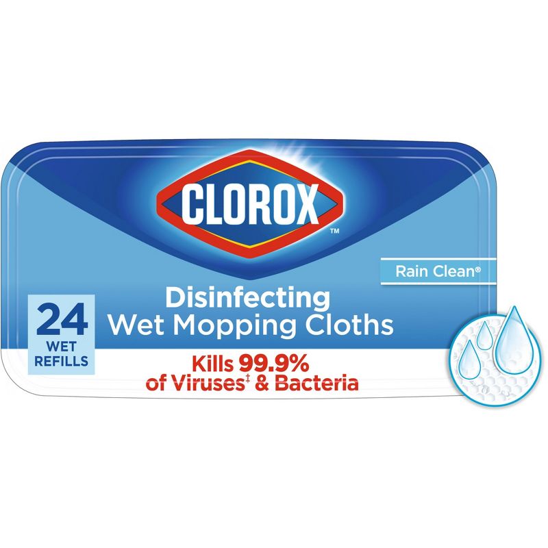 Clorox Rain Clean Disinfecting Mopping Cloth - 24ct, 1 of 18
