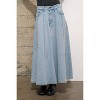 Women's High Waist Vintage Full Long Skirt - Blue B - 4 of 4