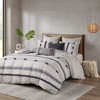 Gracie Mills Belinda Serene Stripe 3-Piece Cotton Duvet Cover Set - 2 of 4