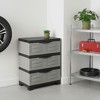 HomeRoots 30" Gray And Black Heavy Duty Plastic Three Drawer Utility Cabinet - 2 of 4