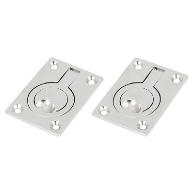 Unique Bargains 316 Stainless Steel 62x44mm Boat Floor Locker Hatch Lift Flush Ring Pull Handles