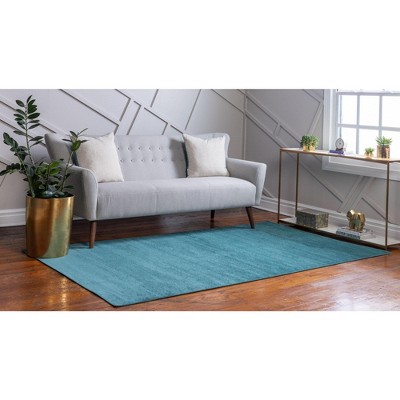 Teal Flat Woven Synthetic 9' x 12' Indoor Area Rug