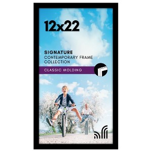 Americanflat 12x22 Picture Frame with Polished Plexiglass - Gallery Style Frame with Engineered Wood - Signature Collection - Black - 1 of 4