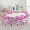 Height Adjustable Kids Table and Chairs Set with Graffiti Desktop, Multifunctional Toddler Table for Classroom Daycare Home Ages 2-8 - 3 of 4