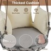 Outdoor Porch Swing Chair Hanging Basket, Hanging Chair with UV Resistant Cushion, Olefin Fabric for Patio Porch, Balcony - 3 of 4