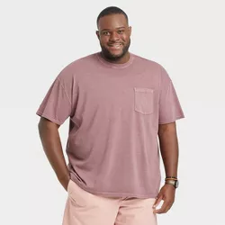 Men's Big & Tall Short Sleeve Garment Dyed T-Shirt - Goodfellow & Co™ Purple 3XL