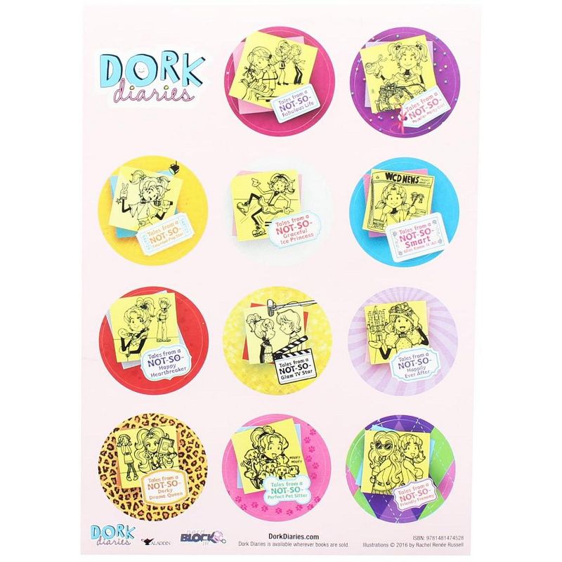 Toynk Dork Diaries Stickers, 12 Count, 1 of 2