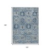 Denim Blue And Gold Floral Medallion Washable Indoor Outdoor Area Rug - 3 of 4