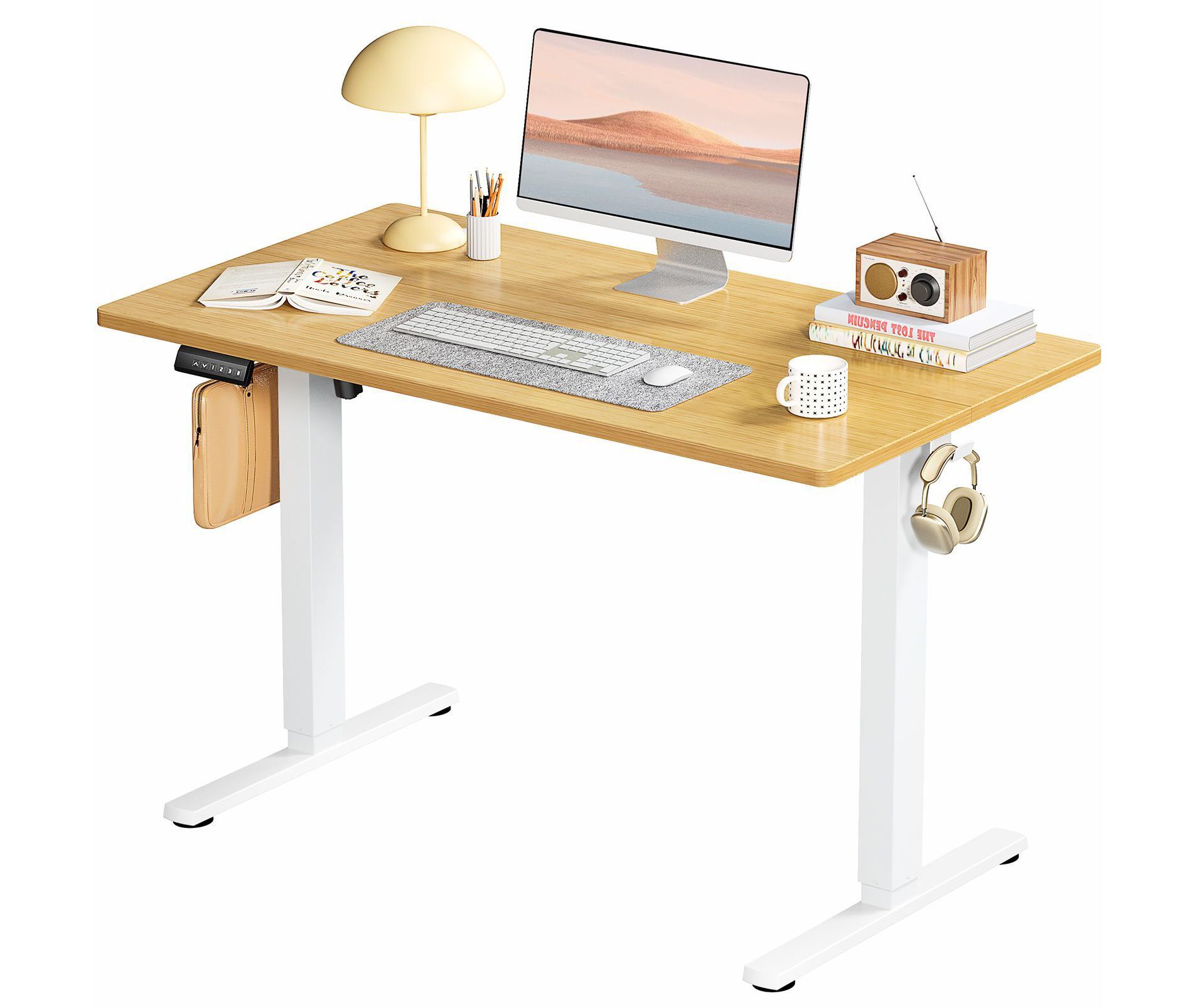 JIONJOY 40  Wide Height Adjustable Standing Desk - Oak