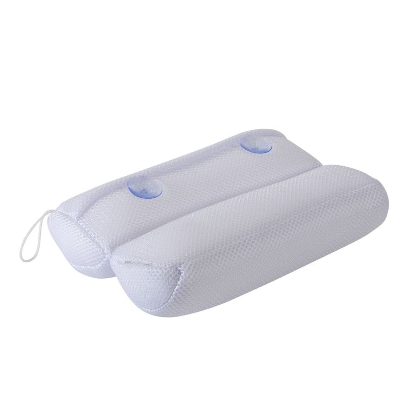 Quick Dry Ultra Comfort Micro Mesh Sanitized Bath Pillow White - Bath Bliss, 5 of 10