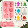 JDICTION 2 PCS Christmas Silicone Baking Molds, Holiday Molds for Soap, Candy, Cookies, with Christmas Tree, Snowman, and Snowflake Shapes - 2 of 4