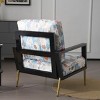 Velvet Low Back Accent Armchair,Upholstered Lounge Chair with Gold Metal Legs & Wide Armrest for Living Room Bedroom Balcony-Baofuwish - 3 of 4