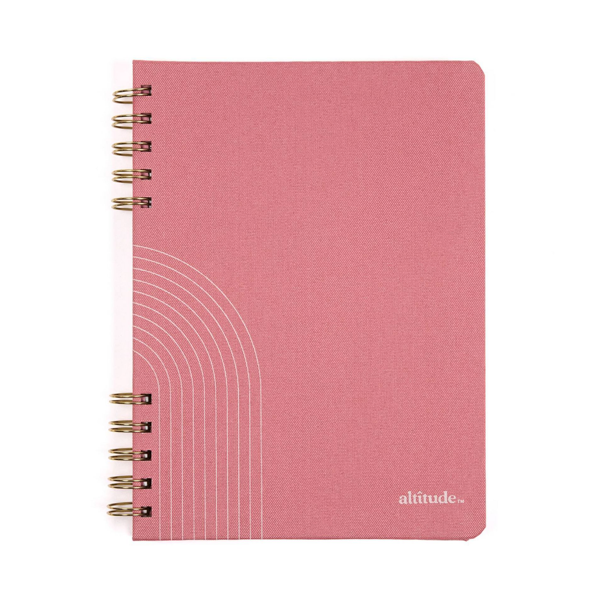 Altitude Supplies Spiral Notebook 6.25"x8.5", 160 Lined Pages, Mauve Pink Arch Cover