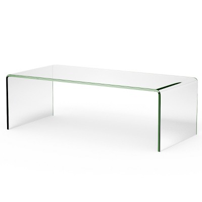 Clear Tempered Glass Modern Coffee Table, 45"