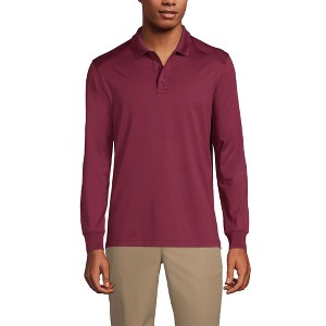 Lands' End School Uniform Men's Long Sleeve Rapid Dry Polo Shirt - 1 of 3
