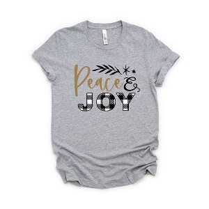 Simply Sage Market Women's Plaid Peace and Joy  Short Sleeve Graphic Tee - 1 of 4