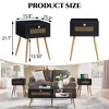 Probe Hues Farmhouse End Table with Drawer, Waterproof Top & Curved Design - 3 of 4