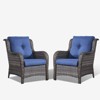 Buenhomino Patio Wicker Chairs Set of 2, Patio Rattan Dining Chairs with 4-inch Seat Cushions, High Back and Curved Armrest for Garden Backyard Deck - 2 of 4