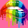 Adult Design By Humans Rainbow Pride Lip Melt By COVI Racerback Tank Top - 2 of 2