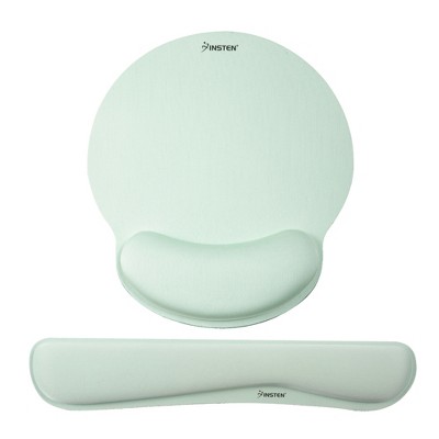 Insten Mouse Pad with Wrist Support and Keyboard Wrist Rest, Ergonomic, Easy Typing, Memory Foam For Gaming Office, Round, Green