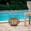 AZL1 Life Concept Decorative Lantern with Rattan Woven Candle Design Timer Function for Living Room Entryway Bedroom, Brown, 16"*12"*12" - 3 of 4