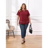 Women's Plus Size Knit Loose Crew Neck Short Sleeve Summer Casual T-Shirts - GRACE & GRANDEUR - 2 of 4