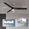 Siljoy 56-in Integrated LED Brushed Nickel with Black Blades Ceiling fan with Light-Remote Included(3Big blades) - 3 of 4