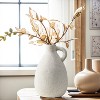 LuxenHome White Ceramic Pitcher Round Vase - 2 of 4