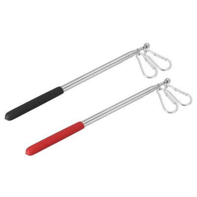 Unique Bargains Stainless Steel Telescopic Portable Anti-slip Flag Pole 2 Pcs