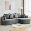 Curved Cloud Boneless Couch 106¡¯¡¯ Modern Comfy L-Shape No Assembly Required Sofa with Chenille Fabric Deep Seat Loveseat + Chaise for Living Room - 4 of 4