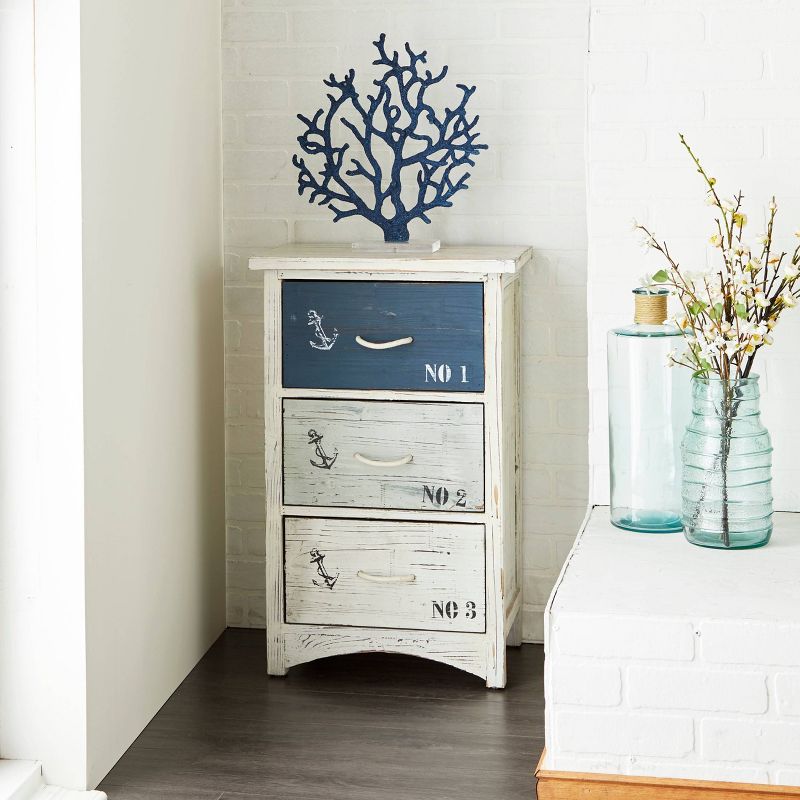 Wood 3 Drawer Chest White - Olivia & May, 4 of 23