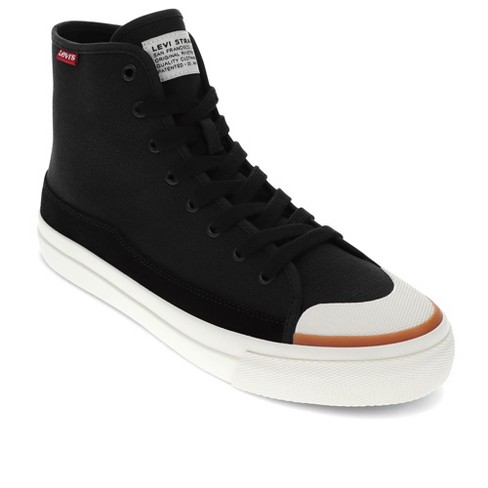 Levi's Mens Square Hi Twill And Suede Hightop Casual Sneaker Shoe