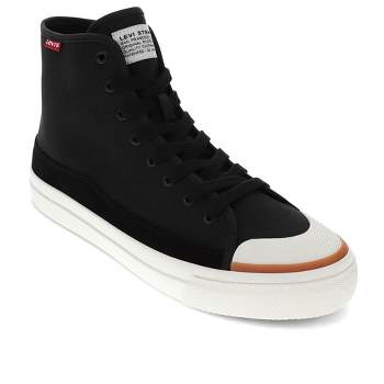 Levi's Mens Square Hi Twill and Suede Hightop Casual Sneaker Shoe