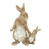 HomeRoots Set Of Two 7" Brown and White Polyresin Rabbit Figurine - 4 of 4