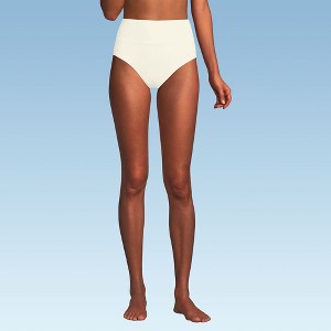 Lands' End Women's Chlorine Resistant Pinchless High Waisted Bikini Bottoms - 1 of 4
