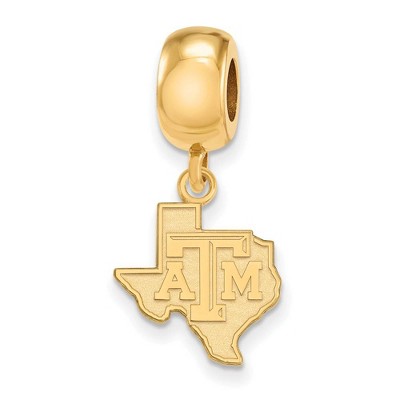 Black Bow Jewelry 14k Yellow Gold Plated Sterling Silver Texas A&M Aggies NCAA Bead Charm