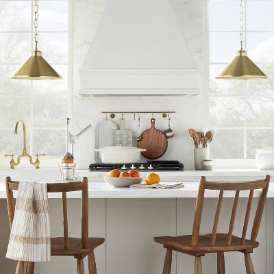 Brushed Brass Adjustable Farmhouse Pendant Light